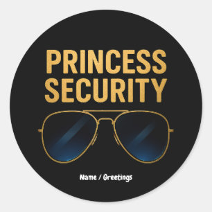 Princess Security Magical Halloween Verjaardagsfee Ronde Sticker