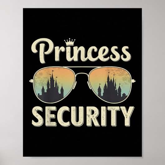 Princess Security Protection Retro Castle Matching Poster (Voorkant)