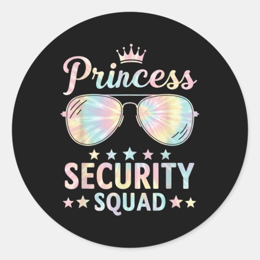 Princess Security Protection Retro Castle Matching Ronde Sticker (Voorkant)