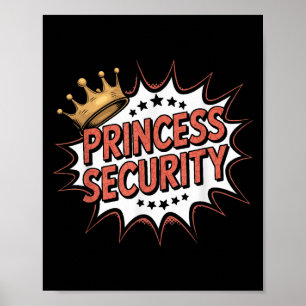 Princess Security Retro Verjaardag Papa & Camp; Ma Poster