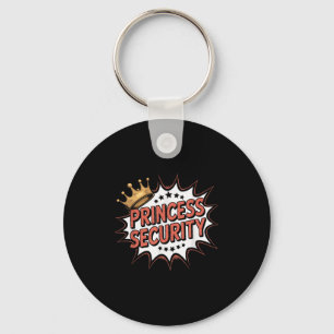 Princess Security Retro Verjaardag Papa & Camp; Ma Sleutelhanger