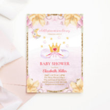 Princess Shoes en Crown Baby shower Invitation