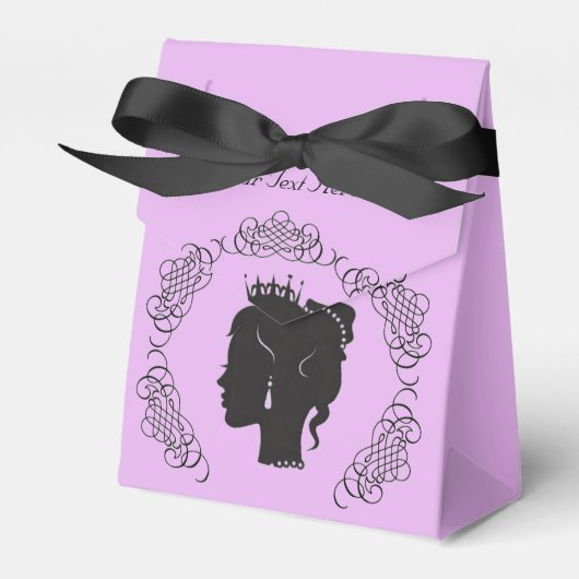 Princess Silhouette Persoonlijke roze avor Box Bedankdoosjes (Voorkant Zijde)