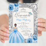 Princess Silver en Blue Rozen Mis Quince Kaart<br><div class="desc">Princess Silver en Blue Rozen Mis Quince Invitation Mis Quince Anos,  15th Birthday, </div>