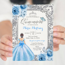 Princess Silver en Blue Rozen Mis Quince