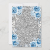Princess Silver en Blue Rozen Mis Quince Kaart (Achterkant)