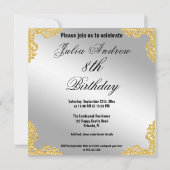 Princess Silver & Gold White Pearls Crown Birthday Kaart (Achterkant)