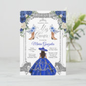 Princess Silver Navy Boots Charra Mis Quince 2 Kaart (Staand voorkant)