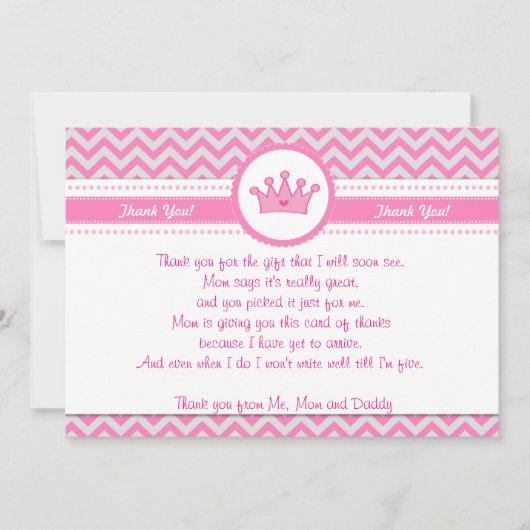 Princess Silver Pink Notitiekaartje (Voorkant)