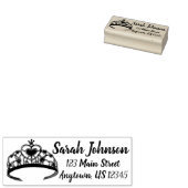 Princess Silver Tiara Royalty Queen Crown Adres Rubberstempel (Gestempeld)