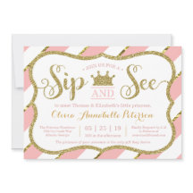 Princess Sip and See Baby shower Invitation