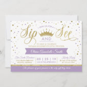 Princess Sip and See Baby shower Invitation Kaart (Voorkant)