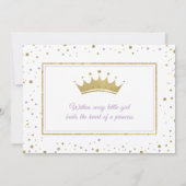 Princess Sip and See Baby shower Invitation Kaart (Achterkant)