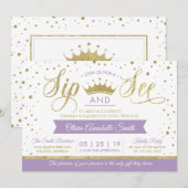 Princess Sip and See Baby shower Invitation Kaart (Voorkant / Achterkant)