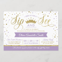 Princess Sip and See Baby shower Invitation Kaart