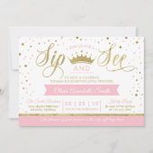 Princess Sip and See Baby shower Invitation Kaart (Voorkant)
