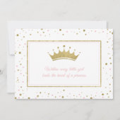 Princess Sip and See Baby shower Invitation Kaart (Achterkant)