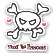 Princess Skull&Cross-Botten Sticker (Voorkant)