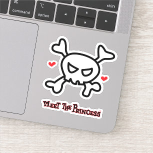 Princess Skull&Cross-Botten Sticker