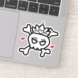 Princess Skull&Cross Botten w/ tiara Sticker
