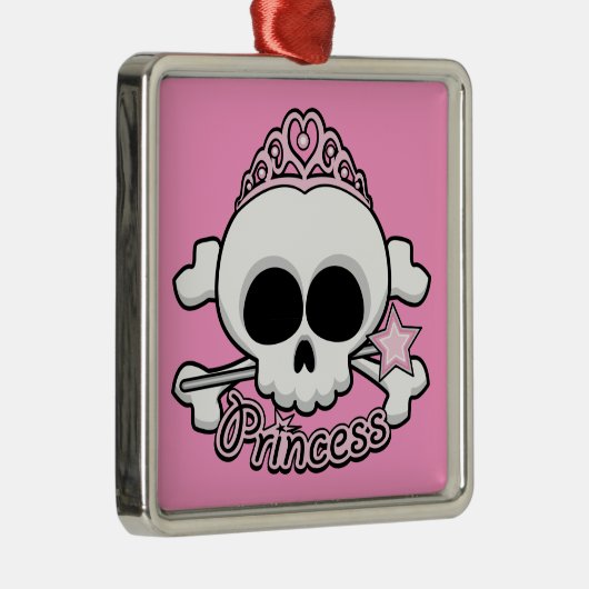 Princess Skull Metalen Ornament (Rechts)