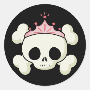 Princess Skull Ronde Sticker