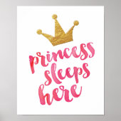 Princess slaapt hier kinder poster (Voorkant)