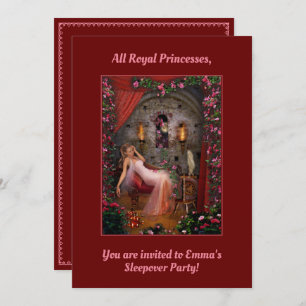 Princess Sleepover Party Invitation Kaart