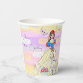 Princess Snowy Birthday Paper Cup Papieren Bekers (Voorkant)