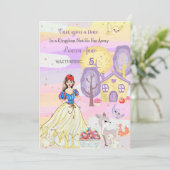 Princess Snowy Birthday Uitnodiging (Staand voorkant)