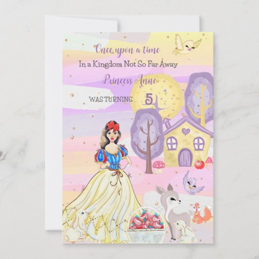 Princess Snowy Birthday Uitnodiging (Voorkant)