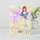 Princess Snowy Birthday Uitnodiging (Staand voorkant)