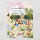 Princess Snowy Birthday waterverf Uitnodiging (Voorkant / Achterkant)