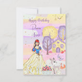 Princess Snowy Happy Birthday Wenskaart Bedankkaart (Voorkant)