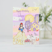 Princess Snowy Happy Birthday Wenskaart Bedankkaart (Staand voorkant)