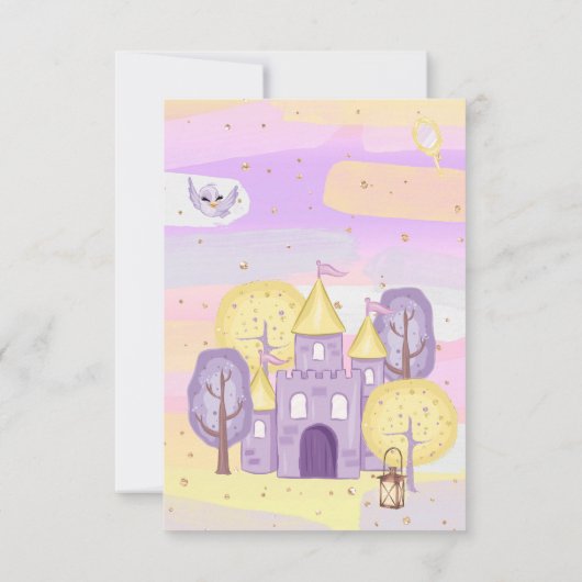 Princess Snowy Happy Birthday Wenskaart Bedankkaart (Achterkant)