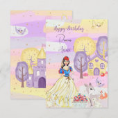 Princess Snowy Happy Birthday Wenskaart Bedankkaart (Voorkant / Achterkant)