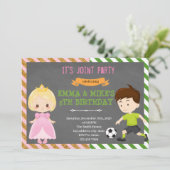 Princess soccer joint party kaart (Staand voorkant)
