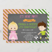 Princess soccer joint party kaart (Voorkant / Achterkant)
