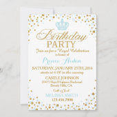 Princess Sparkle Blue en Gold Glitter Birthday Kaart (Voorkant)