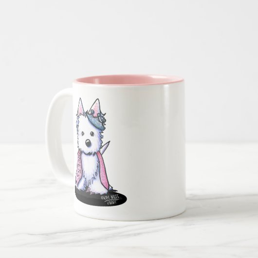 Princess Sparkleheart Westie Coffee Mok (Voorkant links)