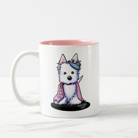 Princess Sparkleheart Westie Coffee Mok (Links)