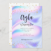 Princess Sparkles 5th Birthday Invitation Kaart (Voorkant / Achterkant)