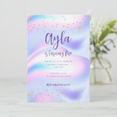 Princess Sparkles 5th Birthday Invitation Kaart (Staand voorkant)