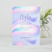 Princess Sparkles 5th Birthday Invitation Kaart (Staand voorkant)