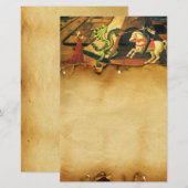 PRINCESS ST.GEORGE EN DRAGON, bruin perkament Briefpapier (Voorkant / Achterkant)