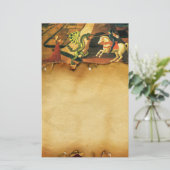 PRINCESS ST.GEORGE EN DRAGON, bruin perkament Briefpapier (Staand voorkant)