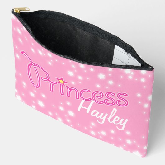 Princess star grafische roze witte douanenaam etui (Open)