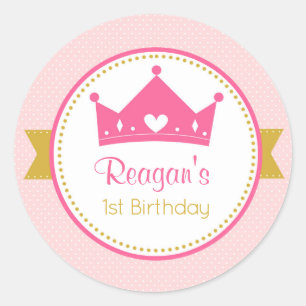 Princess Stickers - Birthday Favor (roze goud)