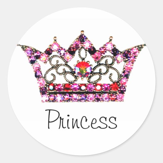 "Princess"-stickers Ronde Sticker (Voorkant)